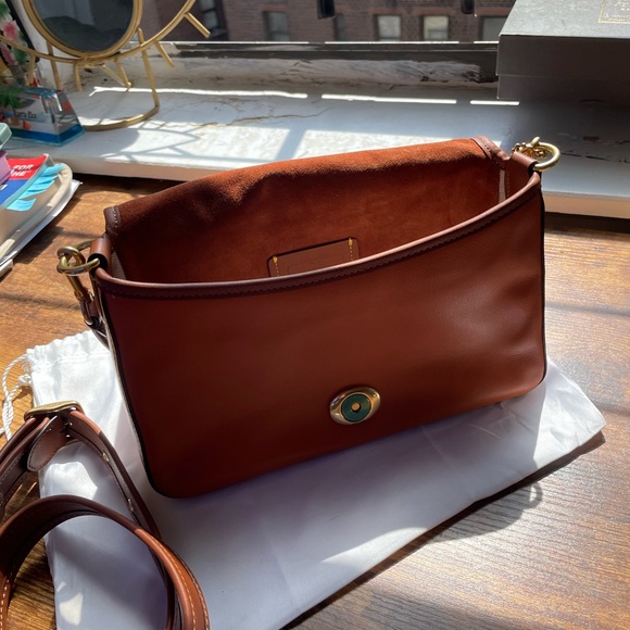 Soft Tabby Shoulder Bag - Shiny Smooth Leather with velvety suede - Picture 6 of 10